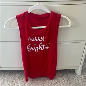 Pure Barre Merry and Bright tank top small